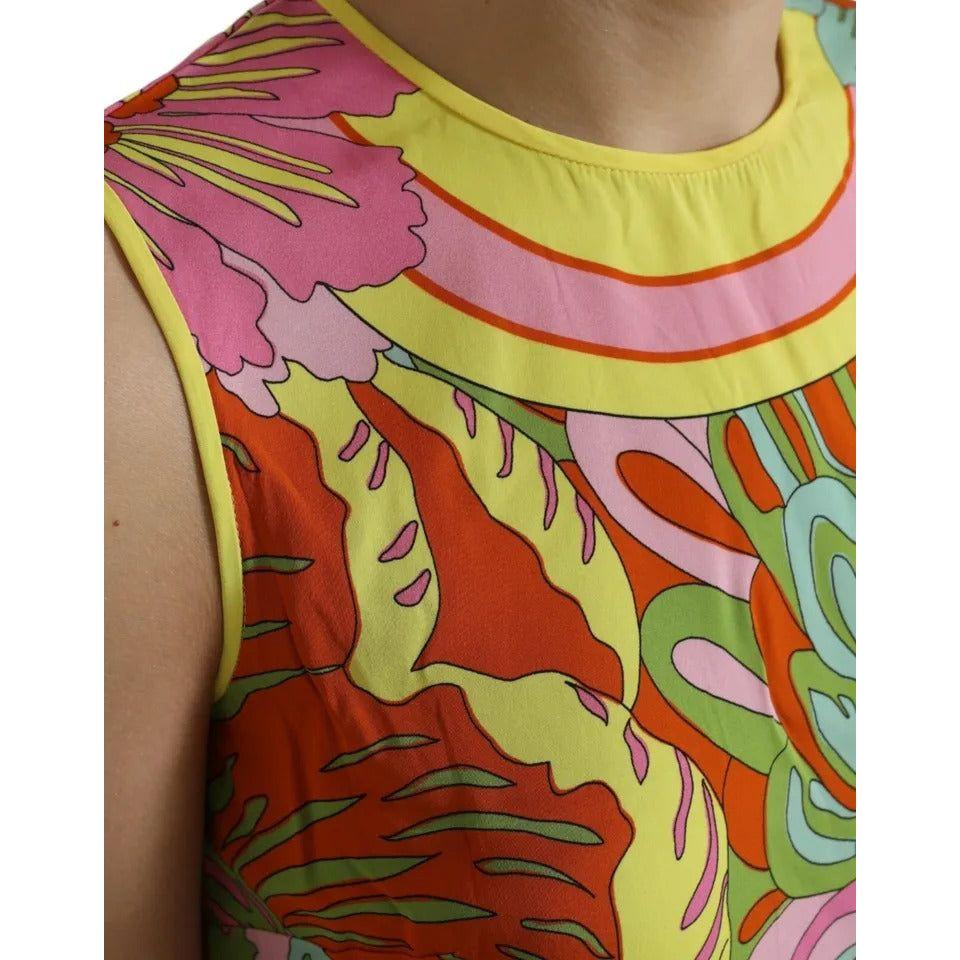 Dolce & Gabbana Multicolor Floral Silk Sleeveless Tank Top Dolce & Gabbana Sienna