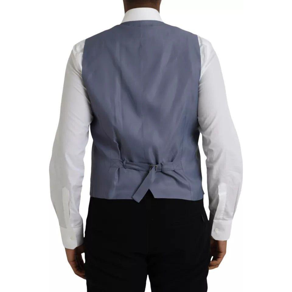 Dolce & Gabbana Light Blue Wool Formal Dress Waistcoat Vest Dolce & Gabbana Dark Slate Gray