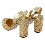 Dolce & Gabbana Gold Studs Vally Slingback Sandals Shoes LA8939-36
