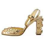 Dolce & Gabbana Gold Studs Vally Slingback Sandals Shoes LA8939-36