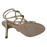 Dolce & Gabbana Gold Silk Ankle Strap Heels Sandals Shoes LA7709-37