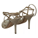 Dolce & Gabbana Gold Silk Ankle Strap Heels Sandals Shoes LA7709-37