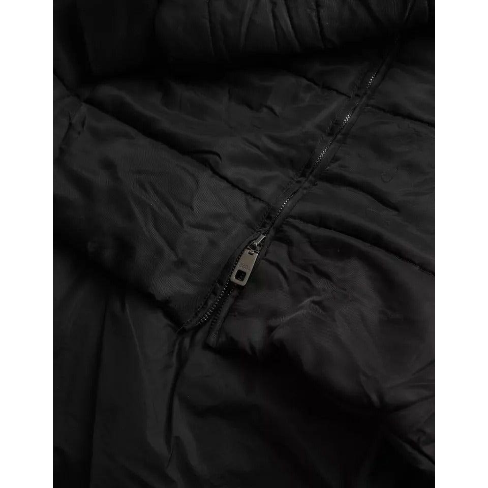 Dolce & Gabbana Black Nylon Hooded Parka Coat Winter Jacket Dolce & Gabbana Black