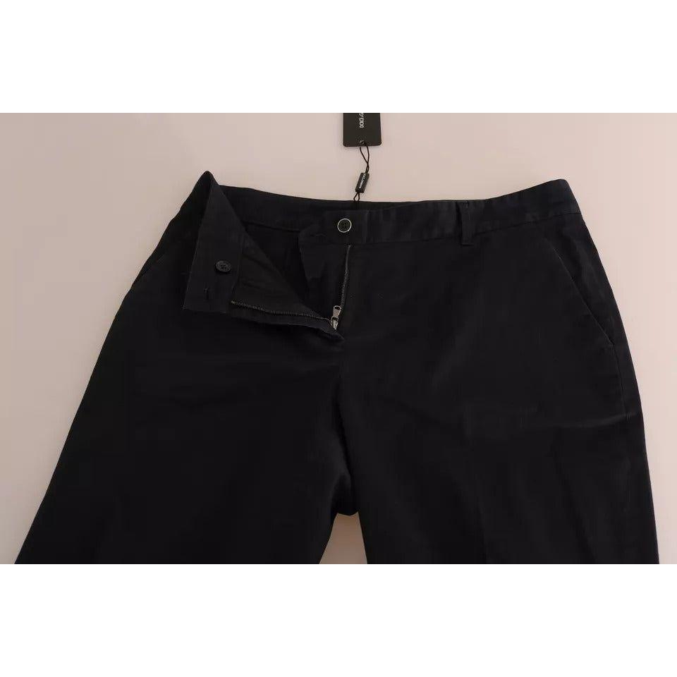 Dolce & Gabbana Black Cotton Cropped Capri Pants PAN70055-44