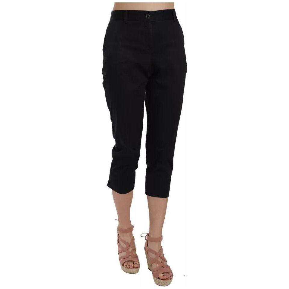 Dolce & Gabbana Black Cotton Cropped Capri Pants PAN70055-44