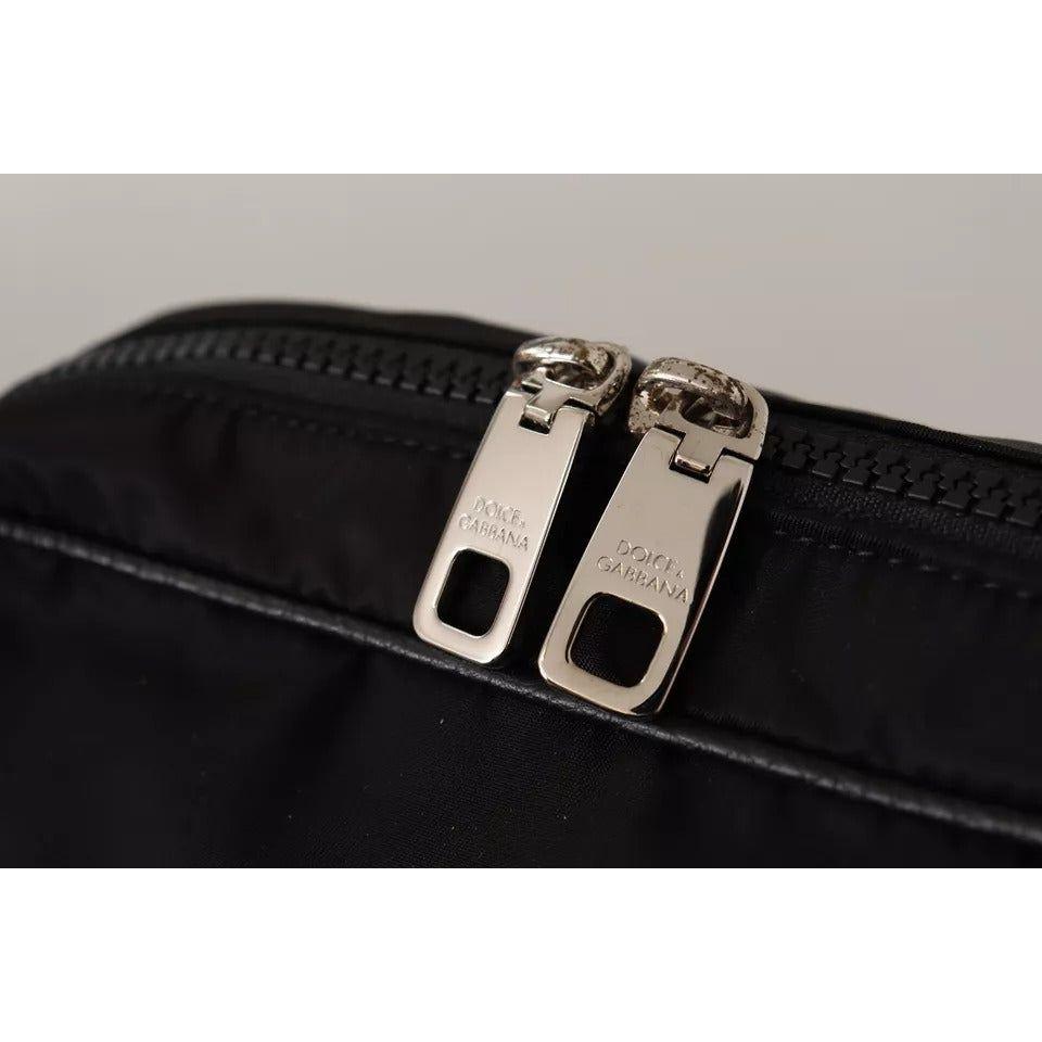 Dolce & Gabbana Black Nylon Leather DG Logo Patch Messenger Cross Body Bag Dolce & Gabbana Black