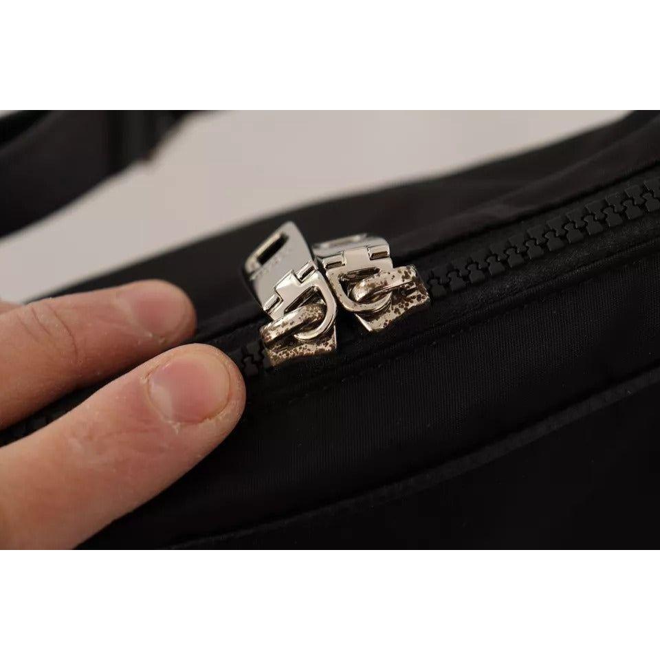 Dolce & Gabbana Black Nylon Leather DG Logo Patch Messenger Cross Body Bag Dolce & Gabbana Black