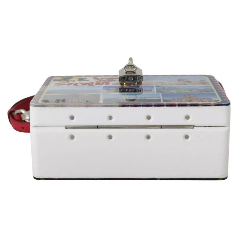 Dolce & Gabbana White Plexi Box Sicilia Square Hand Shoulder Purse Bag Dolce & Gabbana Light Gray