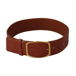 Dolce & Gabbana Brown Wide Waist Design Leather Gold Metal Buckle Belt WMB123 -75