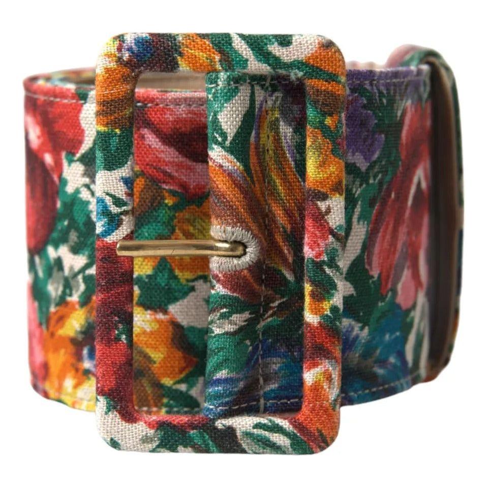 Dolce & Gabbana Multicolor Carretto Fabric Wide Waist Belt Dolce & Gabbana Dark Slate Gray