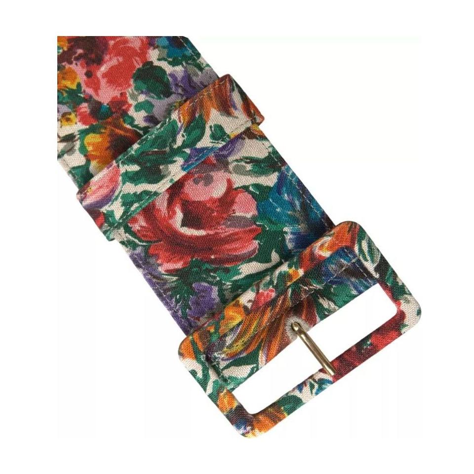 Dolce & Gabbana Multicolor Carretto Fabric Wide Waist Belt Dolce & Gabbana Dark Slate Gray