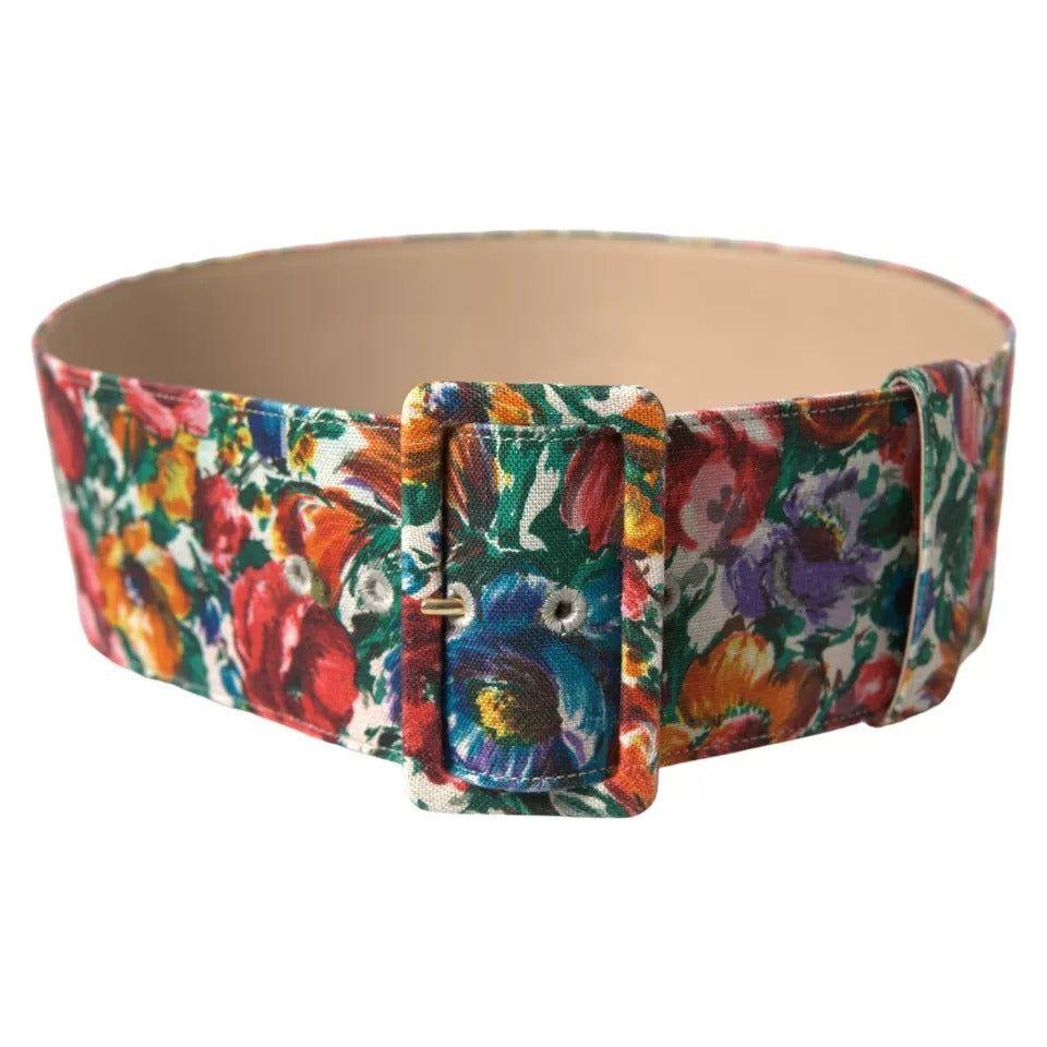 Dolce & Gabbana Multicolor Carretto Fabric Wide Waist Belt Dolce & Gabbana Rosy Brown