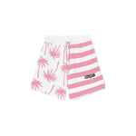 Comme Des Fuckdown Chic Pink Striped Drawstring Shorts