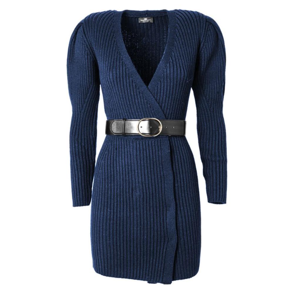 Elisabetta Franchi Blue Wool Women Dress EL-8016-IT44|L