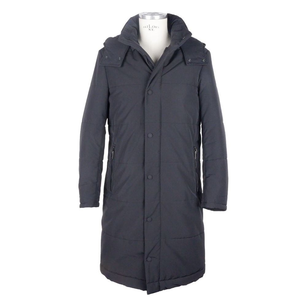 Made in Italy Black Wool Men's Raincoat Made in Italy Dark Slate Gray