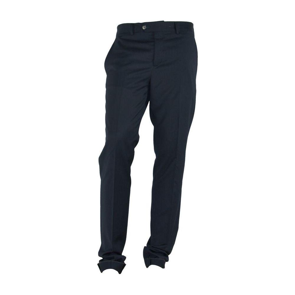 Made in Italy Elegant Black Italian Designer Trousers MI-3202-IT46 | S