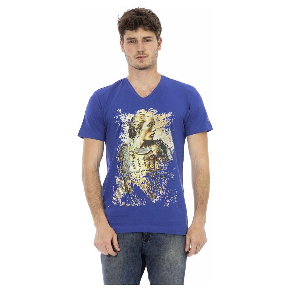 Trussardi Action Blue Cotton Men T-Shirt Trussardi Action Dark Slate Blue