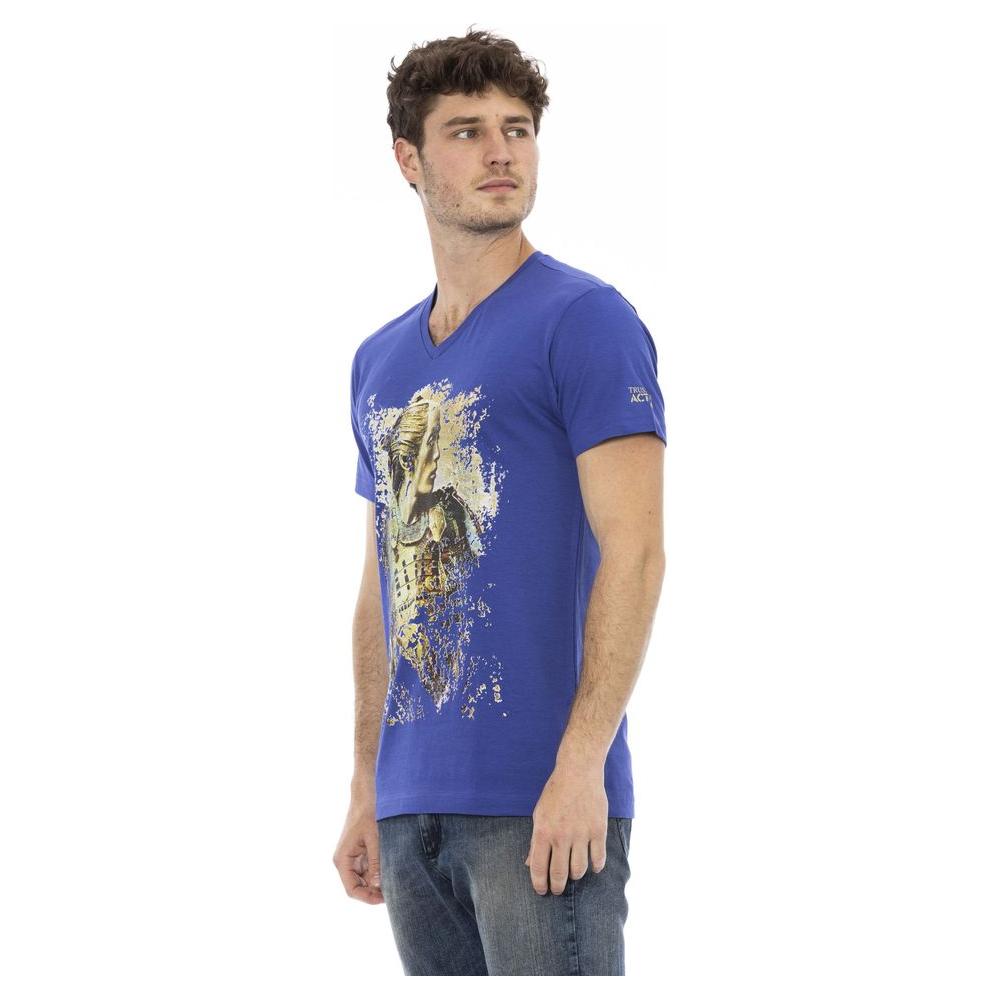 Trussardi Action Blue Cotton Men T-Shirt Trussardi Action Dark Slate Blue
