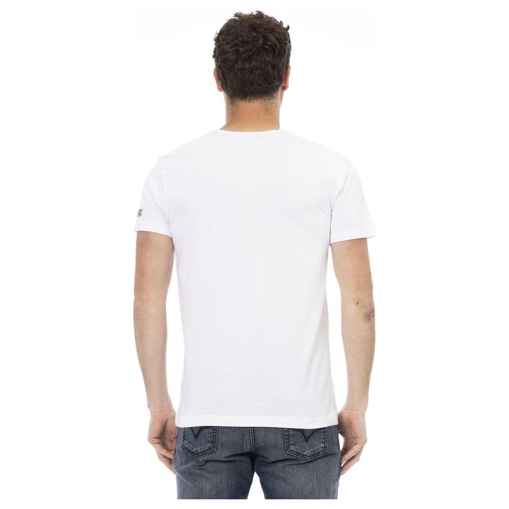 Trussardi Action White Cotton Men T-Shirt Trussardi Action Dark Slate Gray