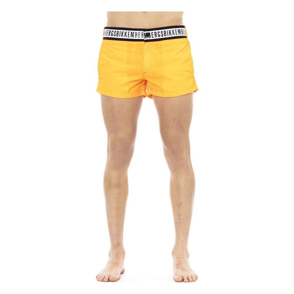 Bikkembergs Orange Polyamide Men Swim Short BI-22030-XXL