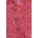 Dolce & Gabbana Orange Crystal Buttons Floral Lace Blouse TSH1436-5