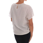 Dolce & Gabbana White Polka Dotted Silk T-shirt Top TSH1438-3