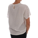 Dolce & Gabbana White Polka Dotted Silk T-shirt Top TSH1438-3