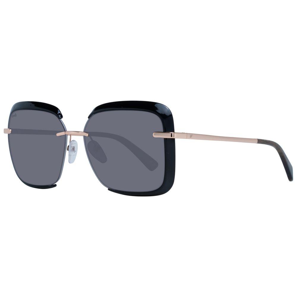 Web Black Women's Sunglasses with multicolor metal & plastic full-rim trapezium frame and black UV protection lenses, size 54-14-135.