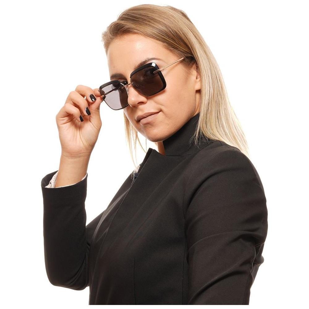 Woman wearing Web black multicolor frame sunglasses with 100% UVA & UVB protection and plastic lenses.