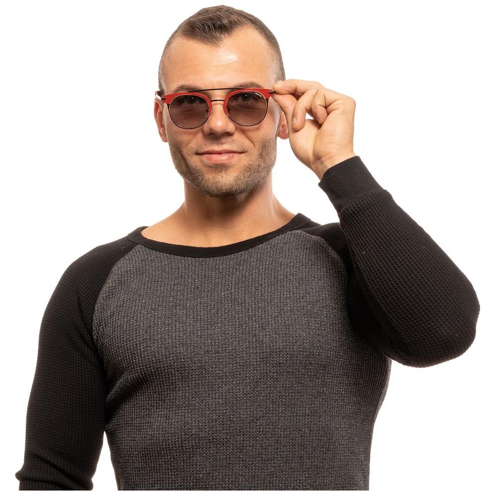 Police Multicolor Men's Sunglasses with round lenses and mirrored gradient effect, 100% UVA & UVB protection, full-rim metal and plastic frame.