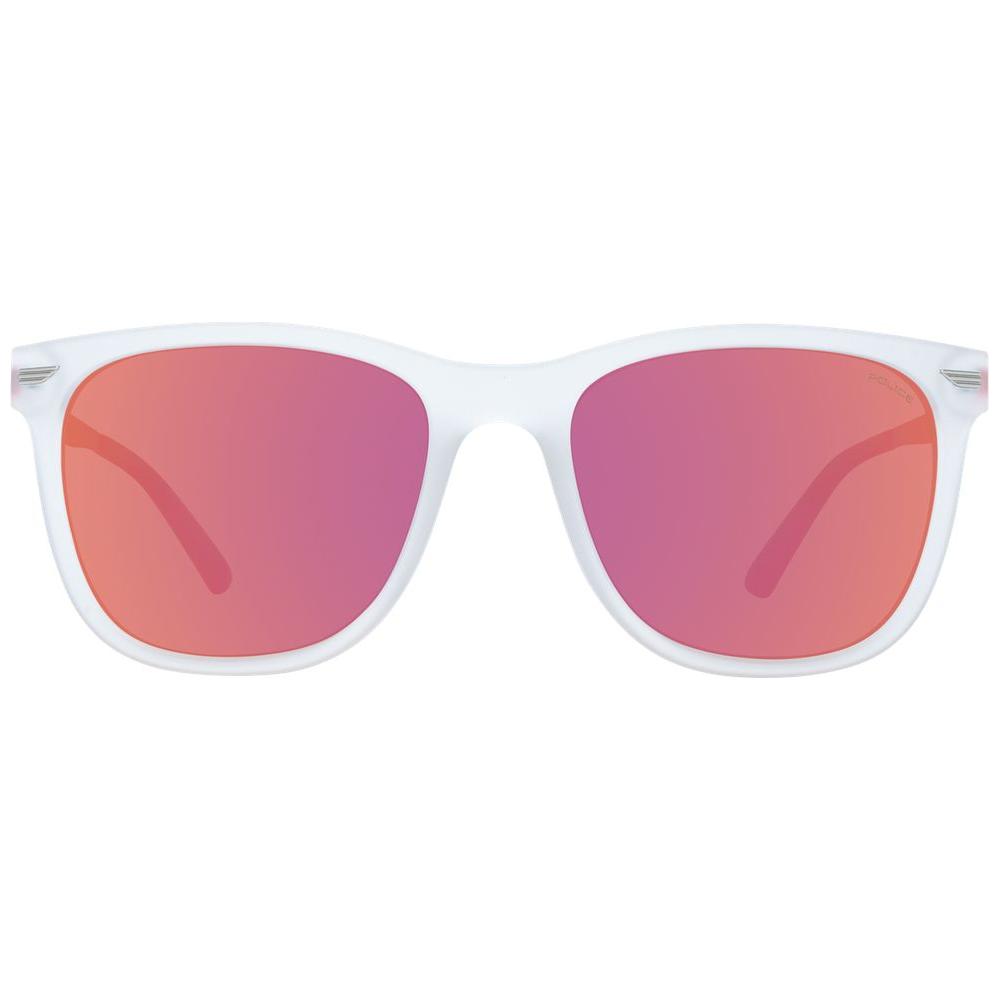 Police transparent men sunglasses with multicolor polarized mirrored lenses and UV protection