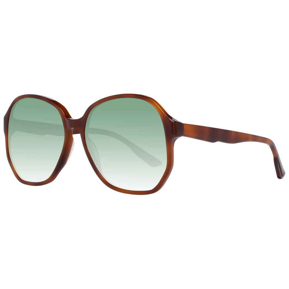 Scotch & Soda brown butterfly sunglasses with green gradient lenses, full-rim acetate frame, and 100% UVA & UVB protection for women.