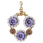Dolce & Gabbana Gold FIORI BLOOMING Floral Baroque Crystals Bracelet SMY10238