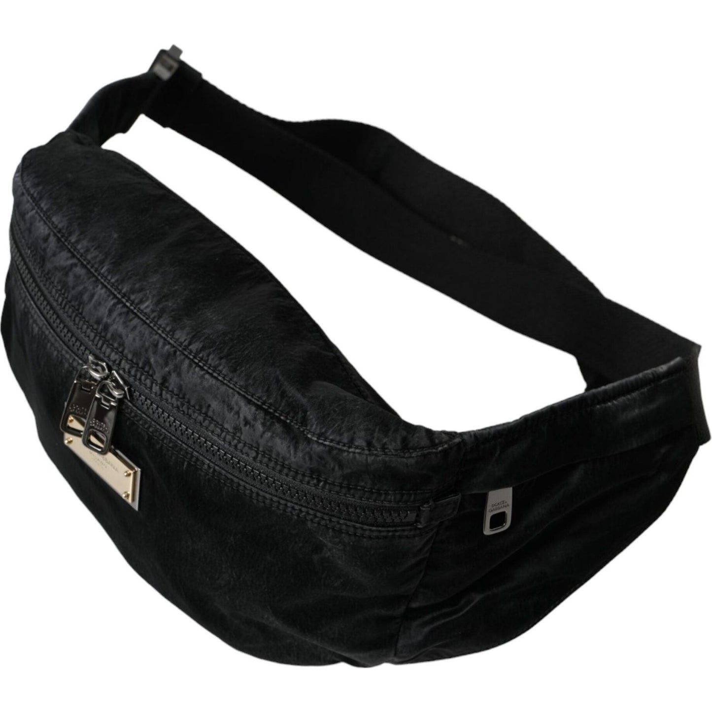 Dolce & Gabbana Black Nylon Logo Plaque Belt Waist Fanny Pack Bag Dolce & Gabbana Black