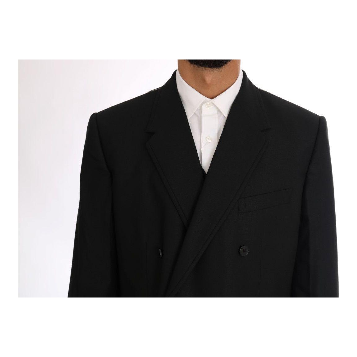 Dolce & Gabbana Elegant Black Wool Three-Piece Suit Suit Dolce & Gabbana Black