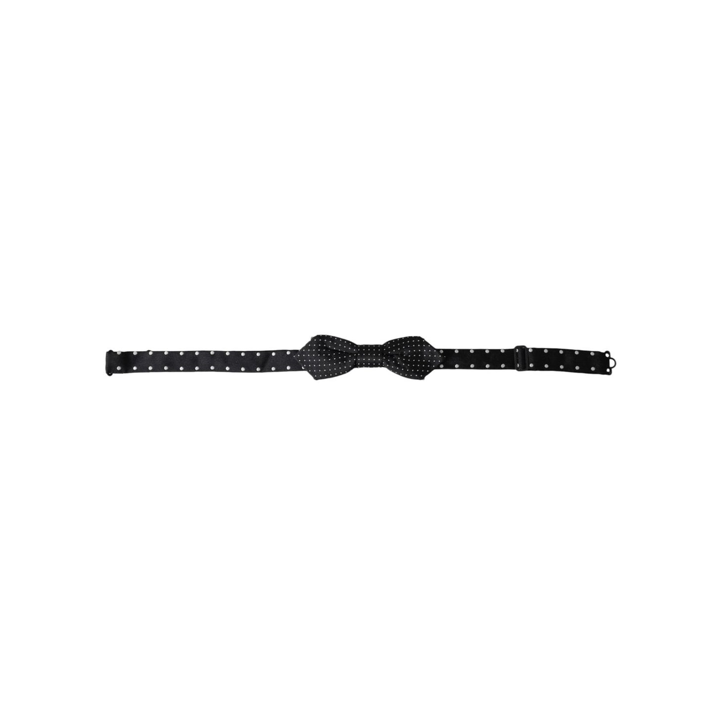 Dolce & Gabbana Black Silk Polka Dot Adjustable Neck Men Papillon Bow Tie