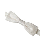 Dolce & Gabbana White Silk Patterned Adjustable Neck Men Papillon Bow Tie FT3913