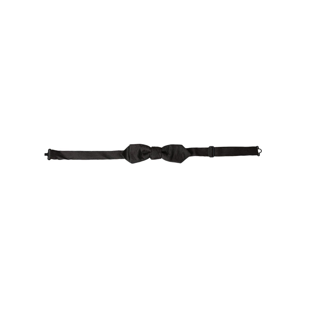 Dolce & Gabbana Black Silk Adjustable Neck Men Bow Tie