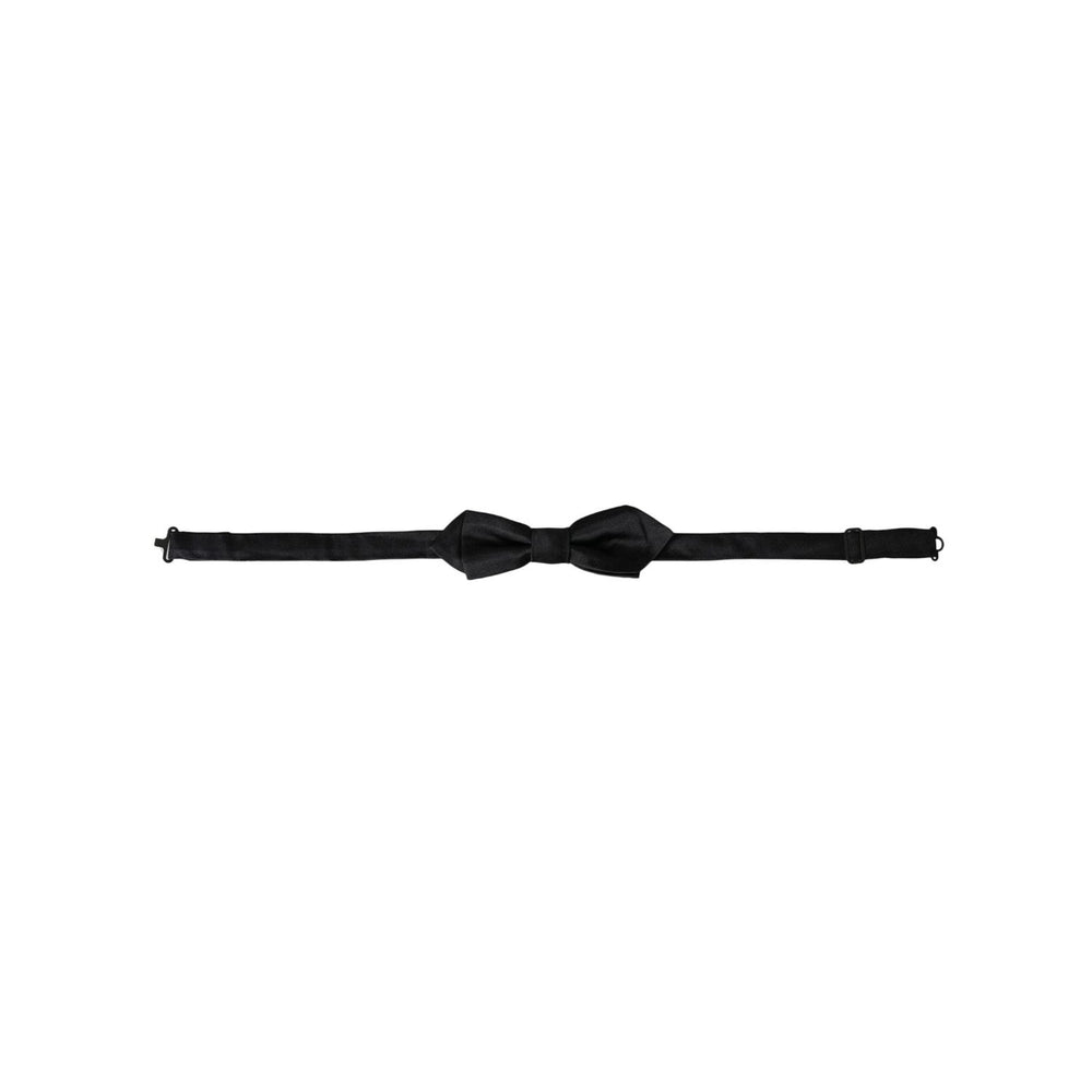 Dolce & Gabbana Black Silk Adjustable Neck Men Bow Tie