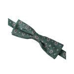 Dolce & Gabbana Mint Green Floral Adjustable Neck Men Bow Tie FT3940