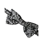 Dolce & Gabbana Black Floral Silk Adjustable Neck Men Bow Tie