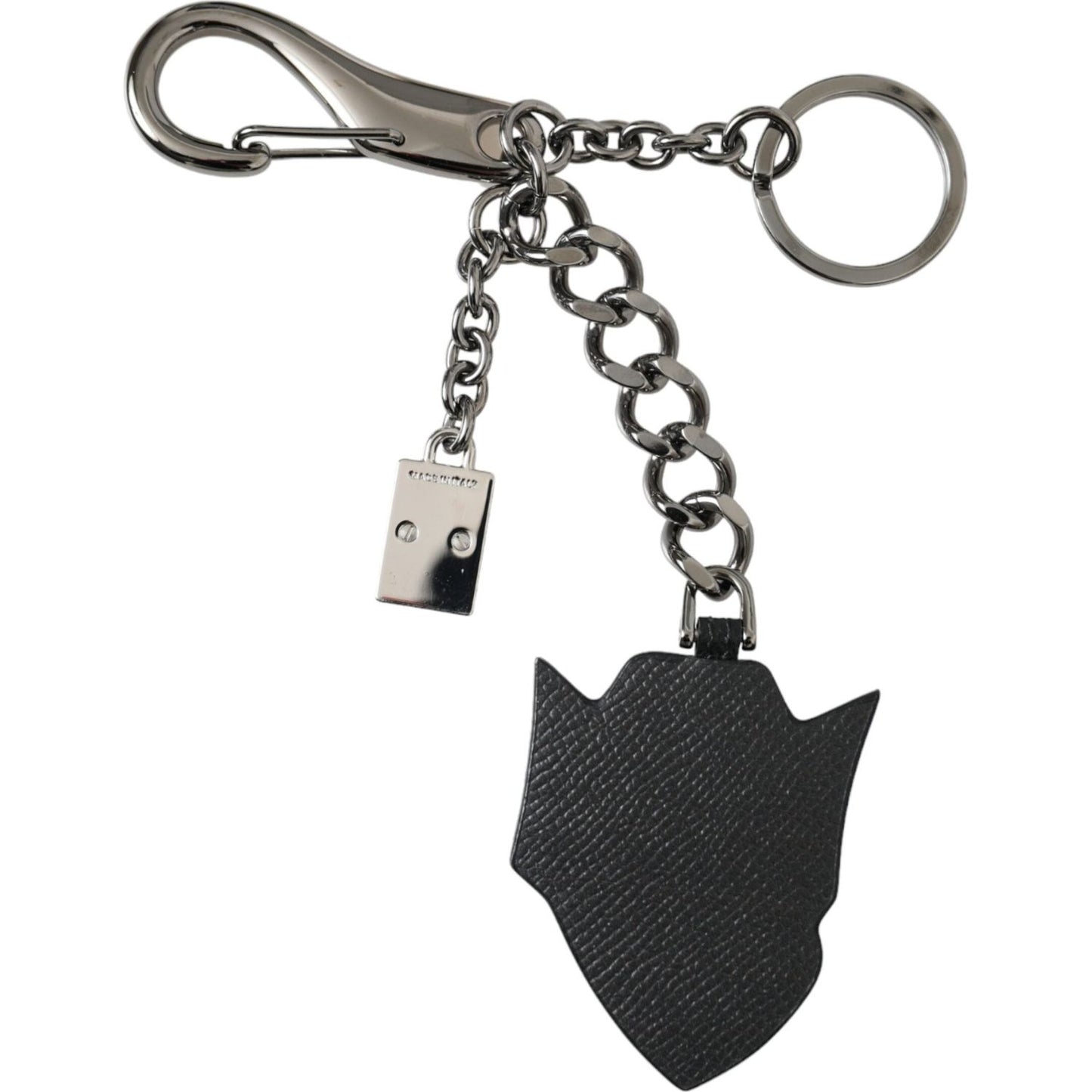 Dolce & Gabbana Black Prince Studs Logo Silver Brass Keychain Keyring Dolce & Gabbana Dark Slate Gray