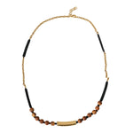 Dolce & Gabbana Black Gold Wooden Beaded Logo Pendant SMY10178