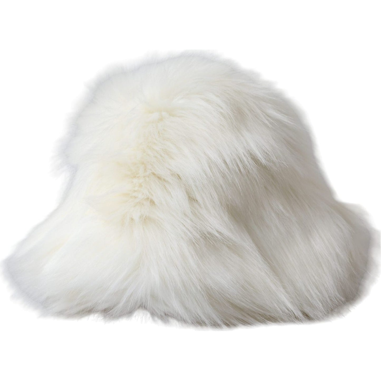 Dolce & Gabbana White Acrylic Fur Womens Bucket Hat Dolce & Gabbana Light Gray