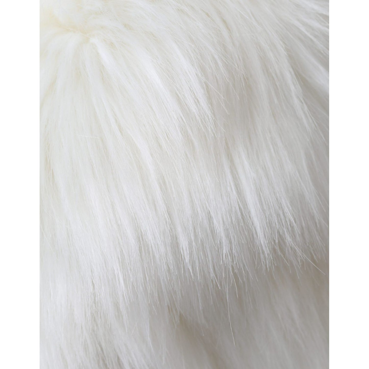 Dolce & Gabbana White Acrylic Fur Womens Bucket Hat Dolce & Gabbana Light Gray