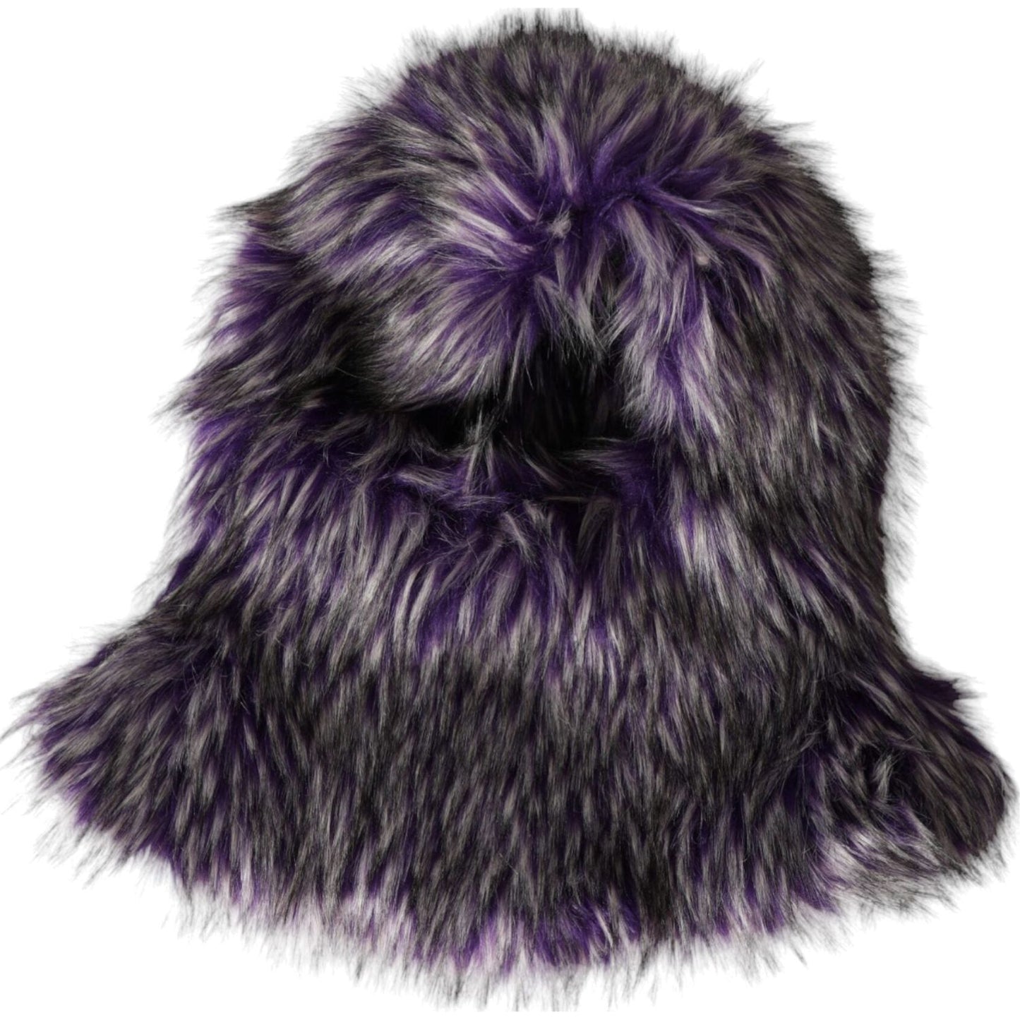 Dolce & Gabbana Purple Faux Fur Whole Head Wrap Hat