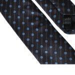 Dolce & Gabbana Black Blue Polka Dot Silk Adjustable Men Tie KRA3296