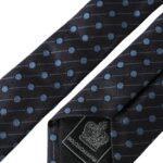 Dolce & Gabbana Black Blue Polka Dot Silk Adjustable Men Tie KRA3296