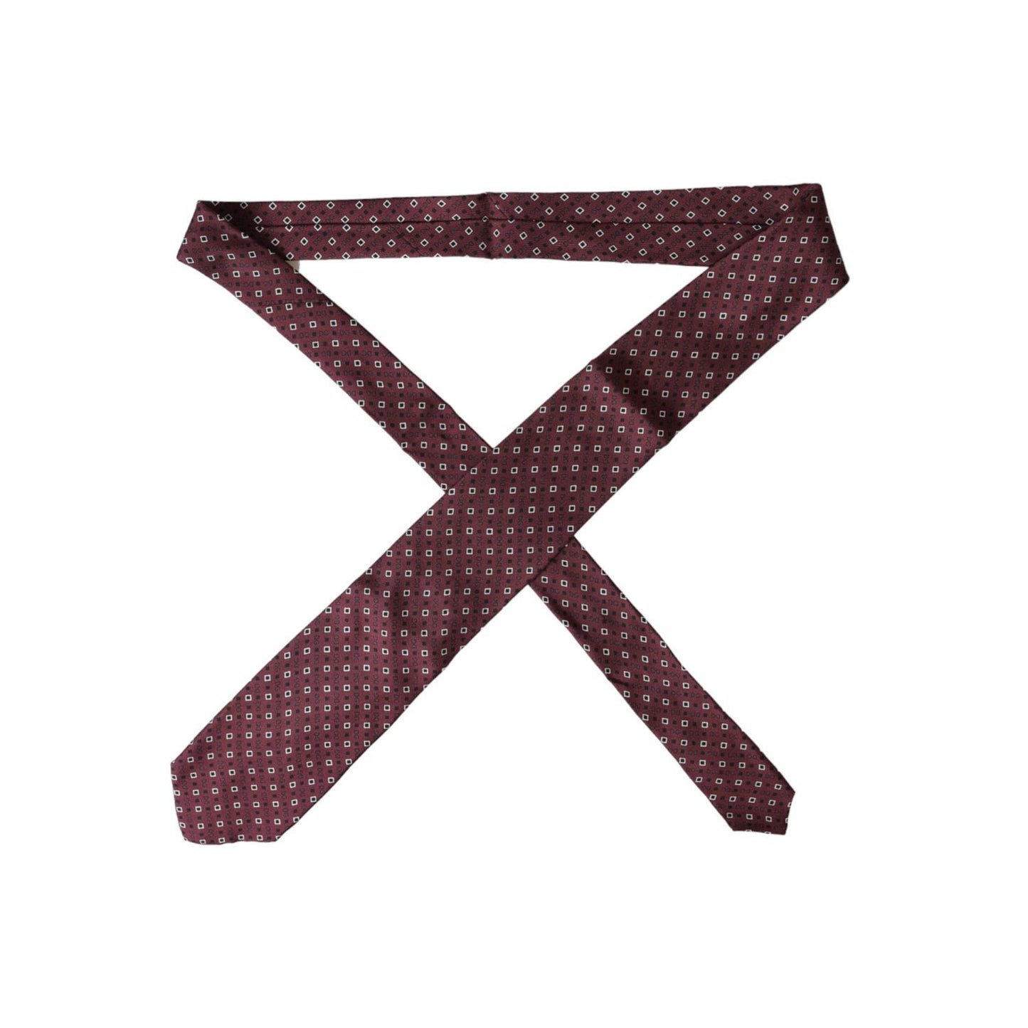 Dolce & Gabbana Maroon Silk Branded Logo Adjustable Men Tie KRA3316