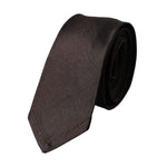 Dolce & Gabbana Brown Solid 100% Silk Adjustable Tie KRA3382